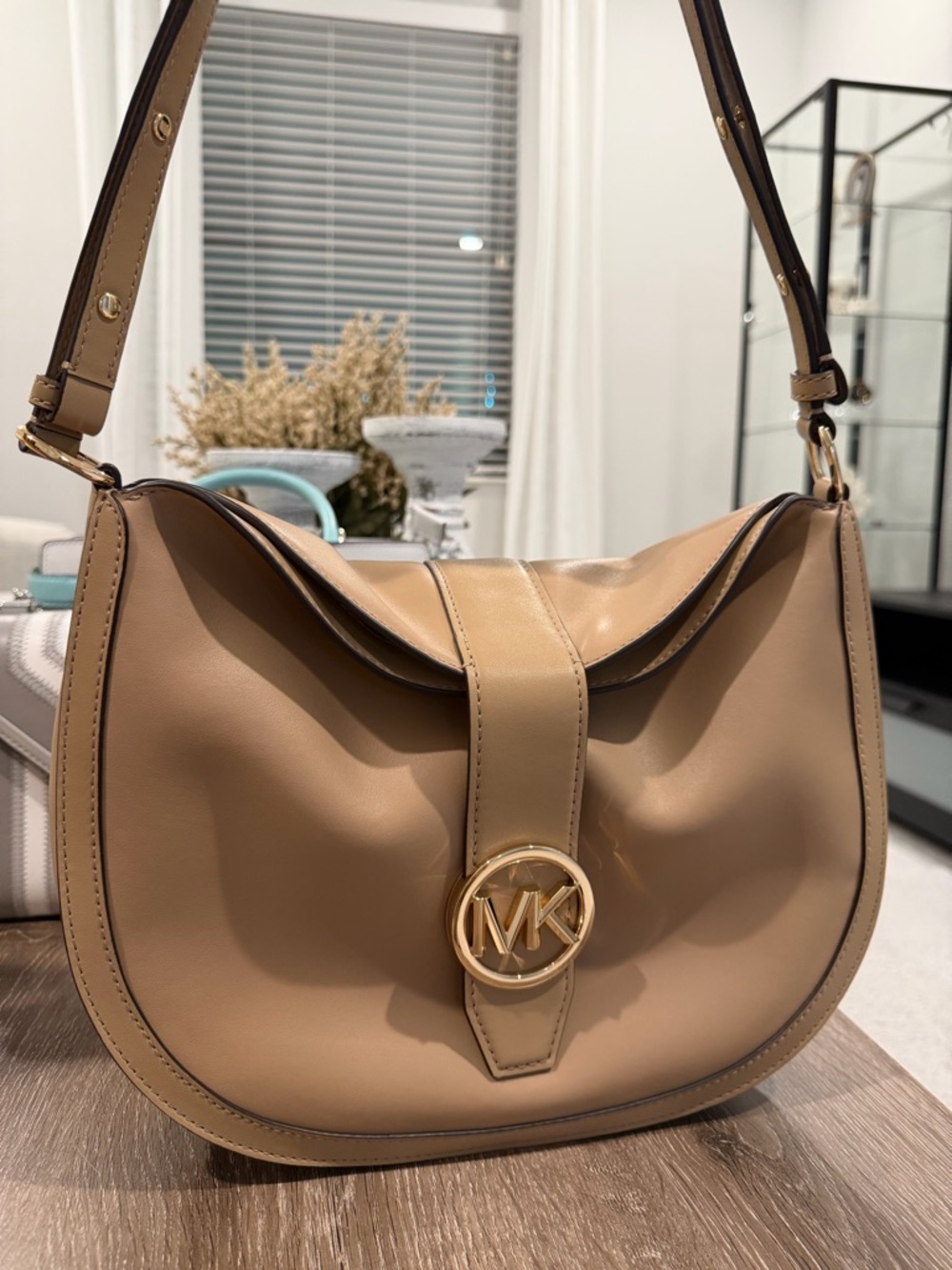 NWOT Michael Kors Caramel Leather Satchel – Structured Top Handle